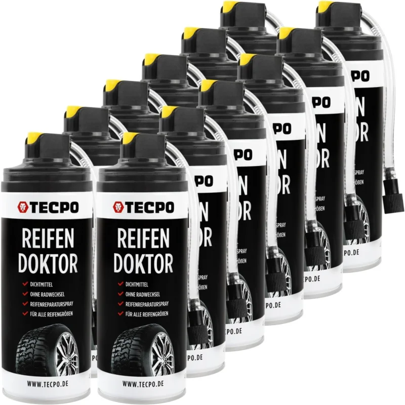 12x TECPO Reifen Doktor Dichtmittel, 400 ml Neuheit