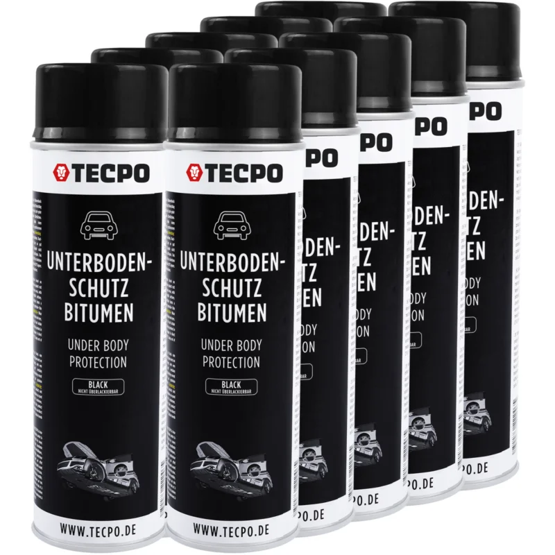 10x TECPO Unterbodenschutz Bitumen schwarz, 500 ml Preisreduziert