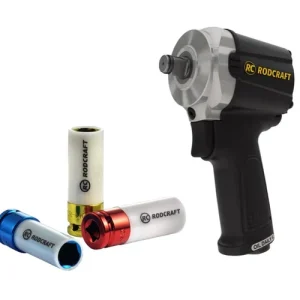 Zertifiziert Rodcraft RC2203 Schlagschrauber 650 Nm 1/2" + RS413WP Stecknuss Set 3 tlg. 17 - 21 mm