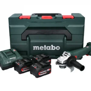 Metabo W 18 L 9-125 Quick Akku Winkelschleifer 18 V 125 mm ( 602249960 ) + 3x Akku 4,0 Ah + Ladegerät + metaBOX Top-Angebot