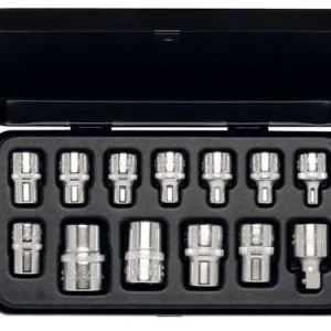 Versand Am Gleichen Tag Steckschlüssel-Satz 3/8″+1/2″, TORX®, 13-teilig 5-24 mm, ELORA-877-TXE