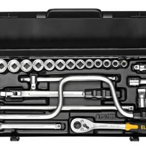 Sale Steckschlüssel-Satz 3/8″, Sechskant, 27-teilig 6-22 mm, ELORA-871-MU