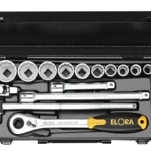 Zertifiziert Steckschlüssel-Satz 1/2″, Sechskant, 19-teilig 3/8″-1.1/4″ AF, ELORA-771-LINDAF