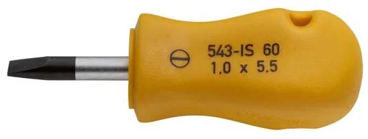 Zertifiziert Schraubendreher, kurze Form, Schlitz 1,0x5,5, ELORA-543-IS 60