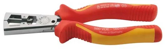 Zertifiziert VDE-Abisolierzange mit isolierten Griffschutzhüllen, ELORA-980-165