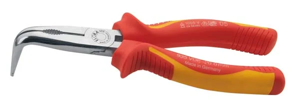 Zertifiziert VDE-Flachrundzange mit isolierte, 90° gebogen, ELORA-935-90 205