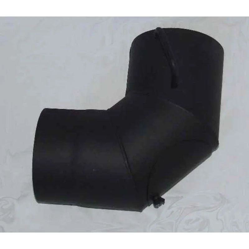 Zertifiziert Rauchrohrbogen mit Reinigungsöffnung und Klappe 180 mm 90° (2) schwarz