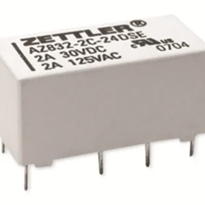 ZETTLER Printrelais, AZ832P2-2C-12DE, 12V, 2 Wechsler, 220V/DC, THT Neu