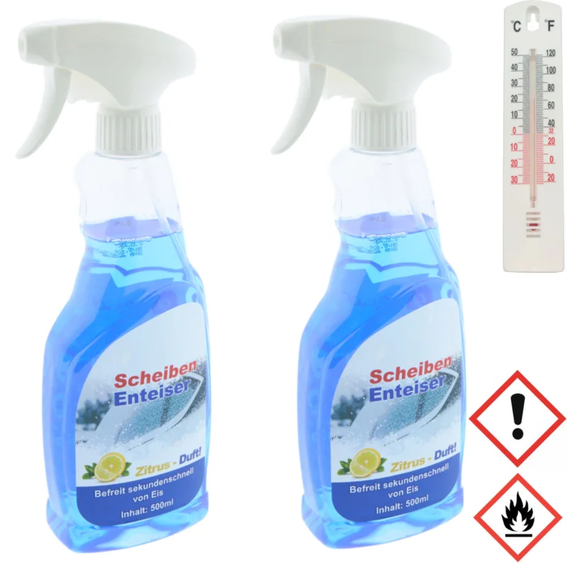 2 x Scheibenenteiser 500 ml in Sprühflasche + Gratis Thermometer Top-Angebot