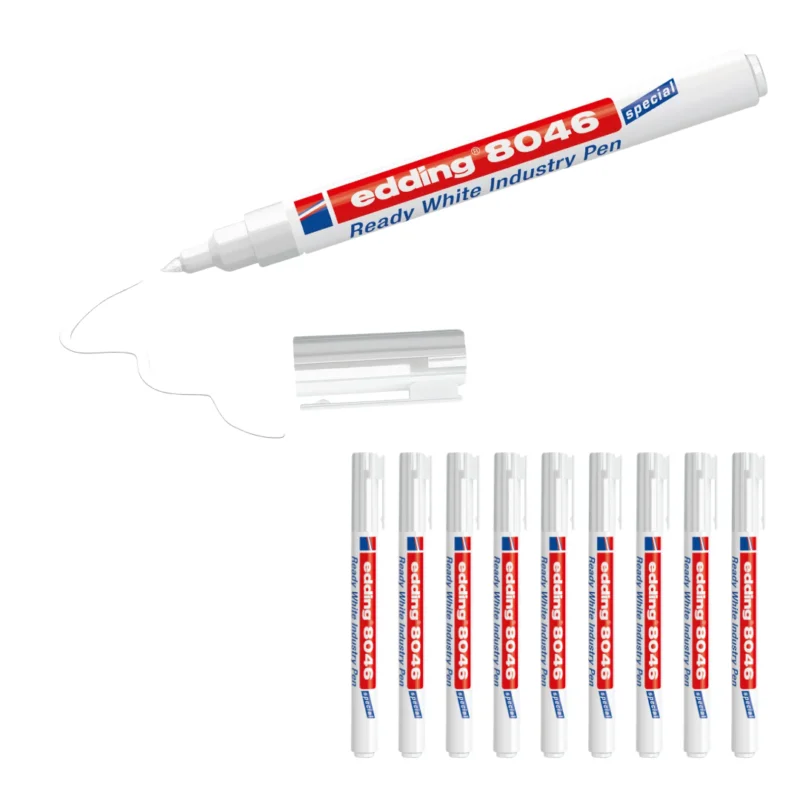 10 x edding 8046 Ready white industry pen permanent im Set Mega-Angebot