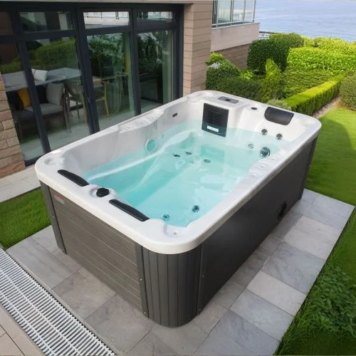 Zertifiziert Sanotechnik - MODENA OUTDOOR WHIRLPOOL white marble incl. cover 205x130x70 cm