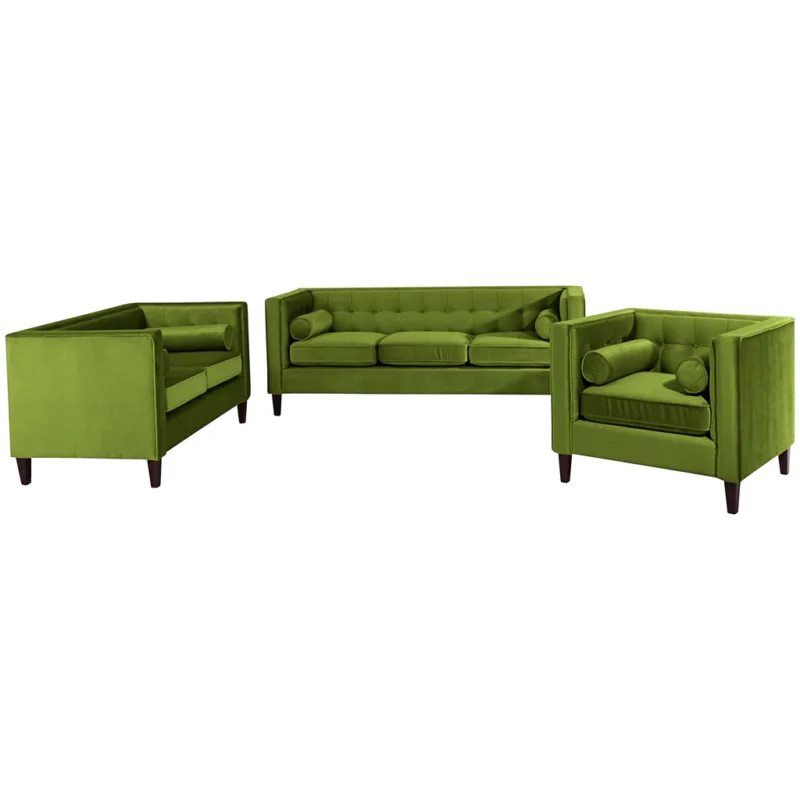 Zertifiziert Max Winzer 3-seater sofa / 2-seater sofa / Jeronimo armchair olive